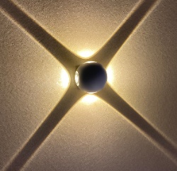 4*1W Round Black White body Led Wall Light